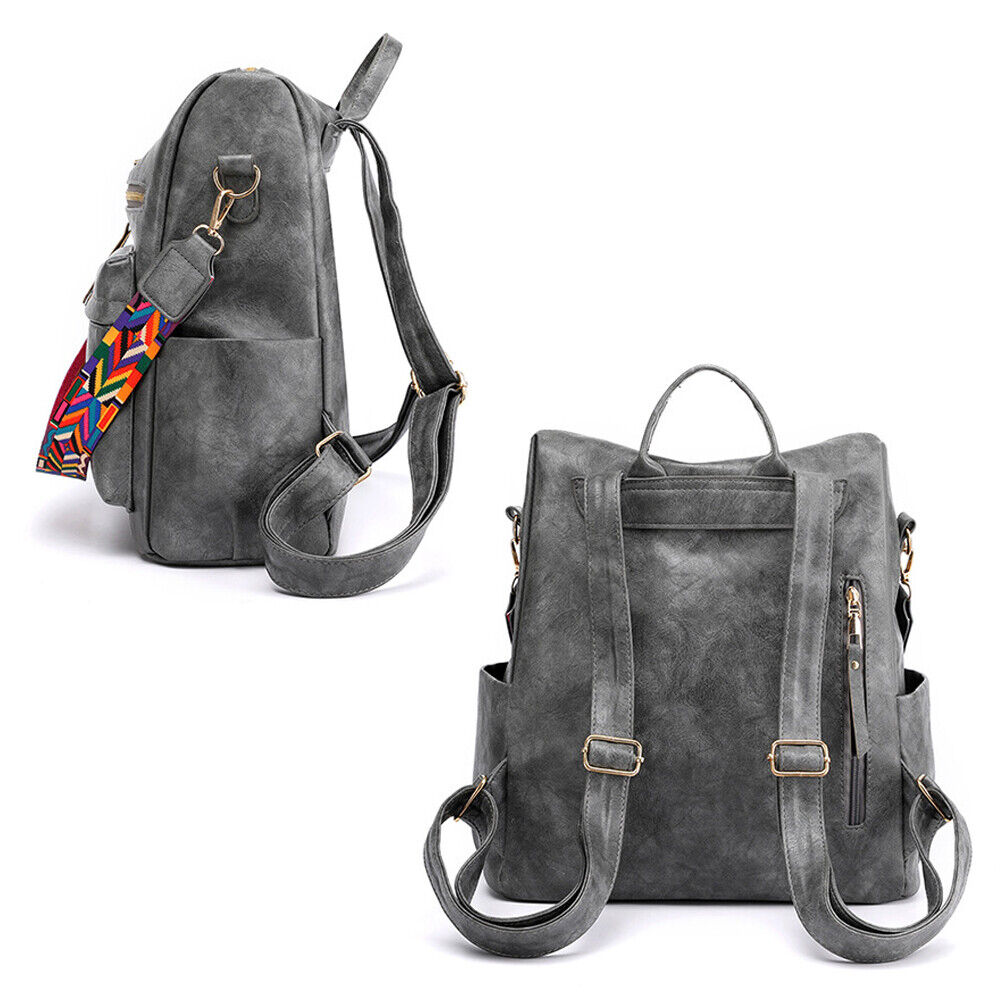 Leather Backpack Purse for Women Designer Large Travel Convertible Shoulder Bag 24Hr Smart